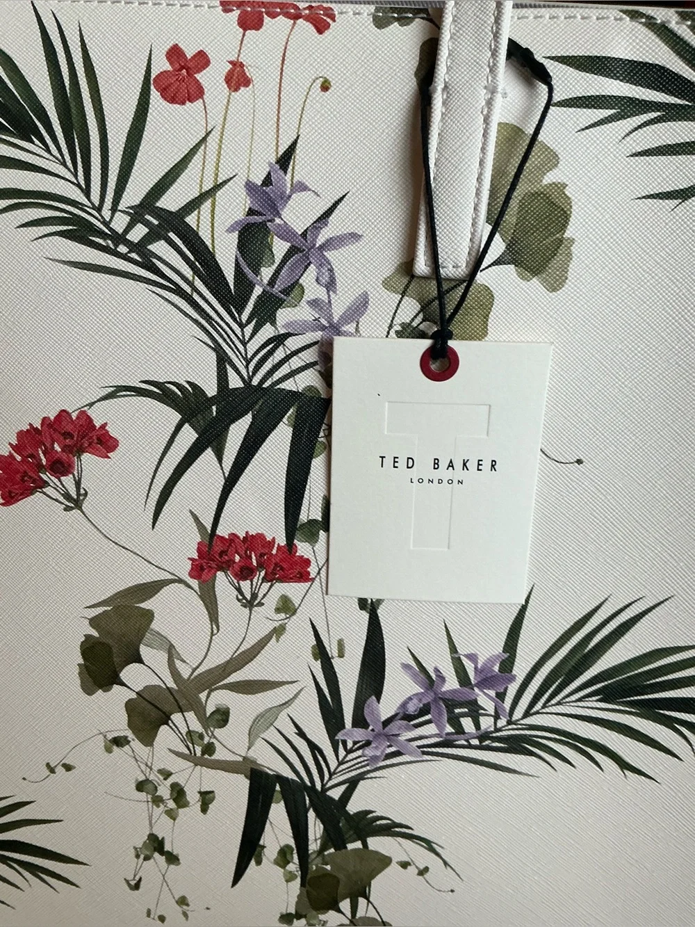 Ted Baker London Icon Tote Botanical Floral Shopper Shoulder Bag White Large